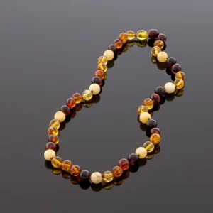 Prabangūs apvalaus gintaro karoliai, 7mm, Luxury round amber necklace, 7mm