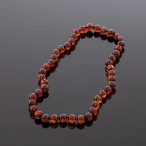 Prabangūs apvalaus gintaro karoliai, 10mm, Luxury round amber necklace, 10mm