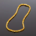 Prabangūs apvalaus gintaro karoliai, 7mm, Luxury round amber necklace, 7mm