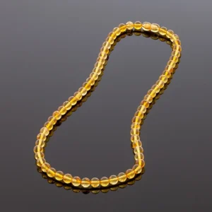 Prabangūs apvalaus gintaro karoliai, 7mm, Luxury round amber necklace, 7mm