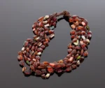 Spalvingi gintaro karoliai su kriauklėmis, Colorful amber necklace with shells