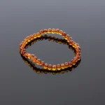 Gintaro apyrankė - konjako spalvos baroko formos šaratėliai, Adult amber bracelet - cognac baroque beads