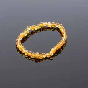 Gintaro apyrankė - medaus spalvos baroko formos šaratėliai, Adult amber bracelet - honey baroque beads