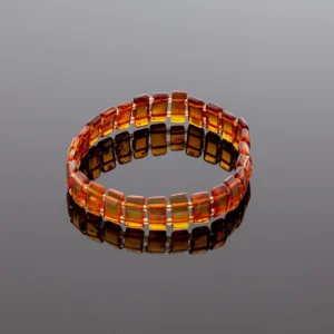 Klasikinė konjako spalvos gintaro apyrankė, Classic cognac amber bracelet