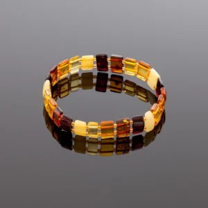 Klasikinė marga gintaro apyrankė, Classic multicolor amber bracelet
