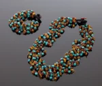 Spalvinga gintaro apyrankė su turkiu, Colorful amber bracelet with turquoise