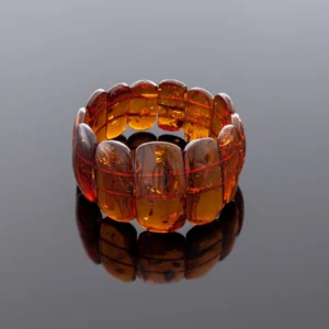 Klasikinė konjakinio gintaro apyrankė, Classical cognac amber bracelet