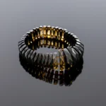 Išskirtinė deimantinio šlifavimo gintaro apyrankė, Exclusive faceted green amber bracelet