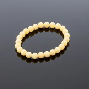 Natūrali geltono gintaro apyrankė, 7mm, Natural yellow amber bracelet, 7mm